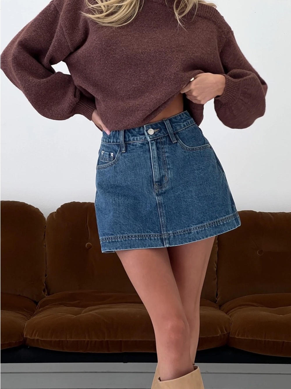 Princess Polly Gazelle Denim Skort Size 8